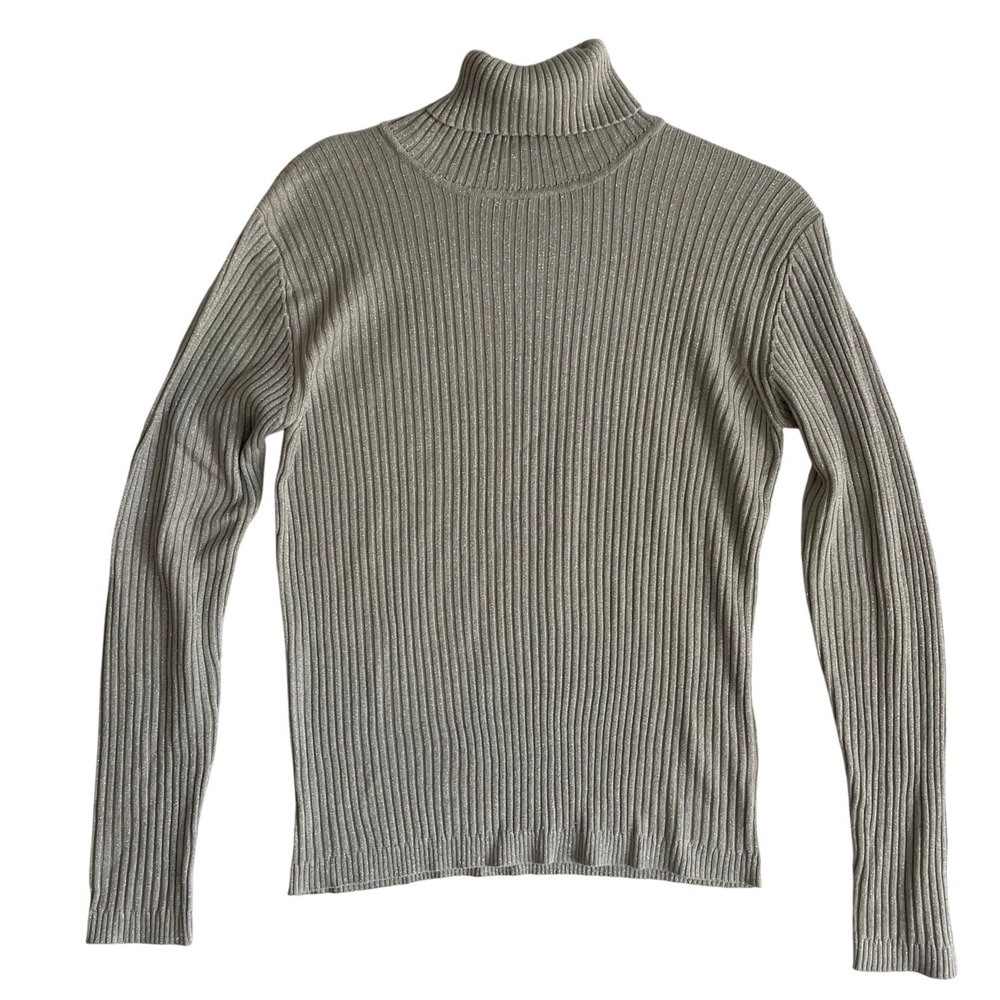 Lew Magram Womens Ribbed Knit Turtleneck Long Sleeve‎ Pullover Sweater Top, M